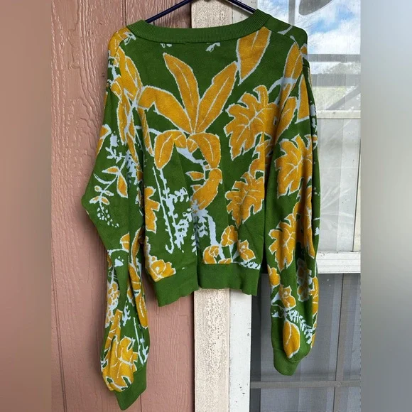 Farm Rio Green Leaf Foilage Knit Cardigan - Picture 4 of 4